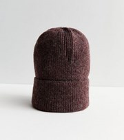 New Look Rust Ribbed Beanie